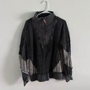 BKE Charcoal and Cream Turtleneck Sweater